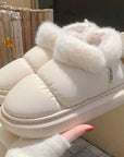 Bow Cotton Shoe Waterproof Plush Boots New Women Cute Warm Ankle Boots Ladies Outdoor Non-slip Thick Sole Snow Boot Furry