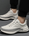 New Genuine Leather Casual Elevator Sport Shoes Increasing Height Comfortable Breathable Elevated Sneakers for Fashion Men Daily