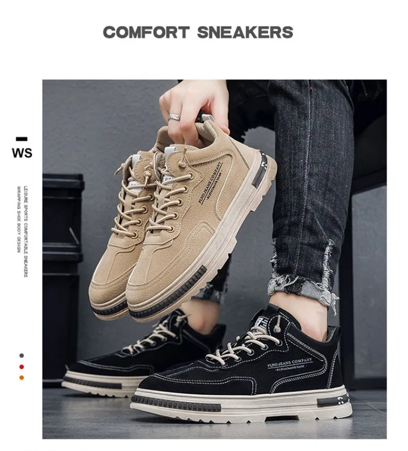 Men's Casual Sneakers SpringAutumn Breathable Wear Resistant Outdoor Platform Sneaker Non-slip Comfortable Loafers Walking Flats