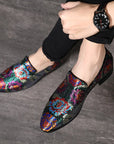 Men's Casual Shoes Mens Comfortable Driving Loafers Light Moccasins Men Retro Embroidery Party Wedding Flats EUR Sizes 38-48