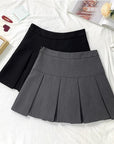 Summer New Women Slim Solid Color Pleated Short Skirt College Style Pure