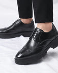 Men Brogue Height Increased Dress Shoes Gentleman Suit Elevator Shoes Oxford Invisible Heel 4/7/9CM Platform Wedding Man Shoes